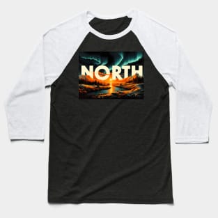 NORTH - northern landscape with polar lights Baseball T-Shirt